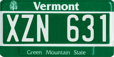 VT license plate XZN631