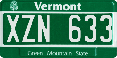 VT license plate XZN633