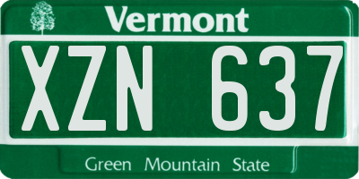 VT license plate XZN637