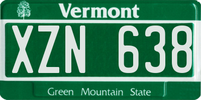 VT license plate XZN638