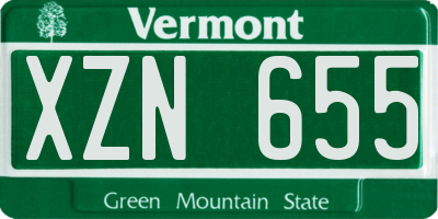 VT license plate XZN655