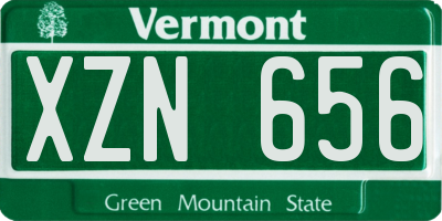 VT license plate XZN656