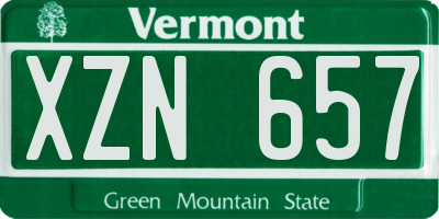 VT license plate XZN657