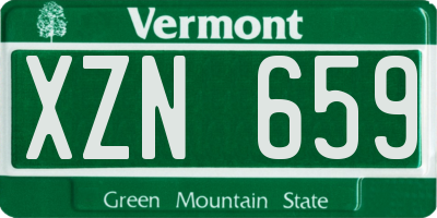 VT license plate XZN659