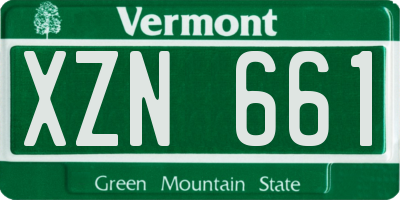 VT license plate XZN661