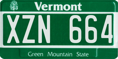 VT license plate XZN664