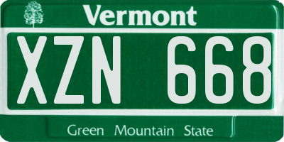 VT license plate XZN668