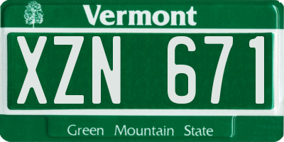 VT license plate XZN671