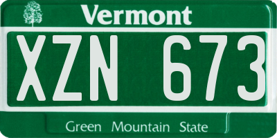 VT license plate XZN673