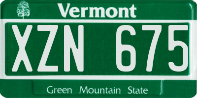 VT license plate XZN675