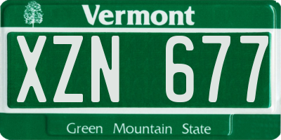 VT license plate XZN677