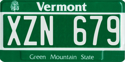 VT license plate XZN679