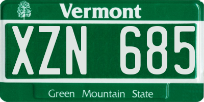 VT license plate XZN685