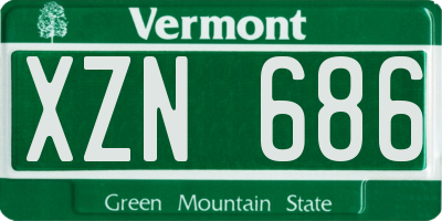 VT license plate XZN686