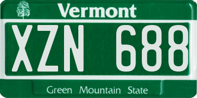 VT license plate XZN688