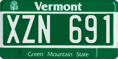 VT license plate XZN691