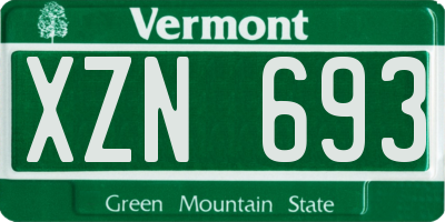 VT license plate XZN693