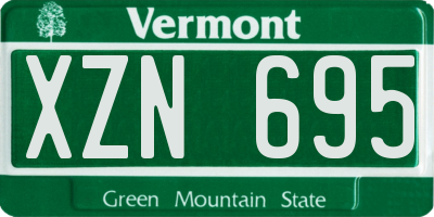 VT license plate XZN695