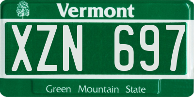 VT license plate XZN697