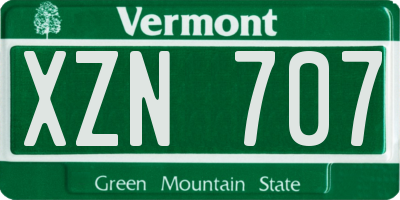 VT license plate XZN707