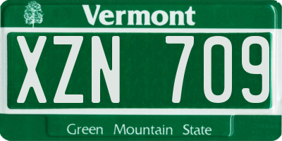 VT license plate XZN709