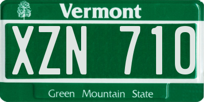 VT license plate XZN710