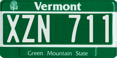 VT license plate XZN711