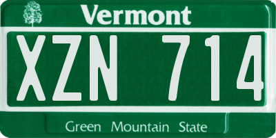 VT license plate XZN714