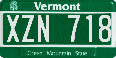 VT license plate XZN718