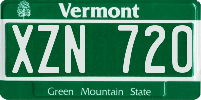 VT license plate XZN720
