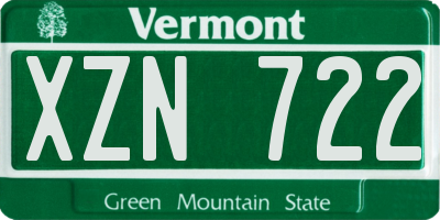 VT license plate XZN722