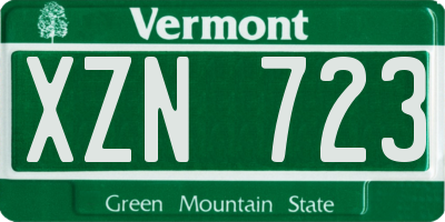VT license plate XZN723