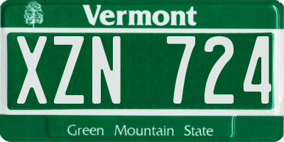 VT license plate XZN724