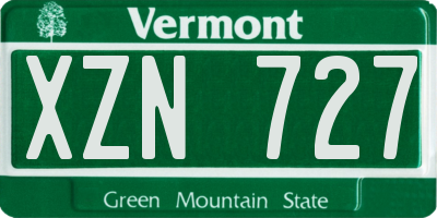 VT license plate XZN727