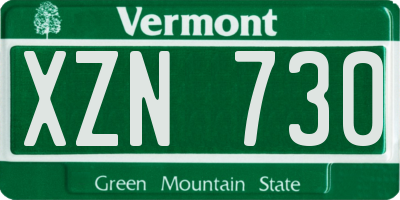 VT license plate XZN730