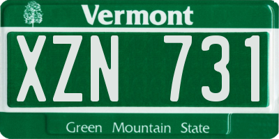 VT license plate XZN731
