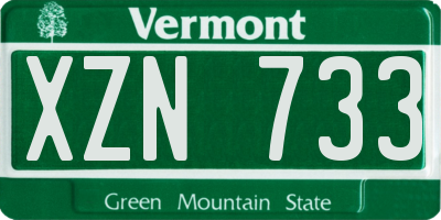 VT license plate XZN733