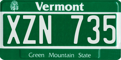 VT license plate XZN735