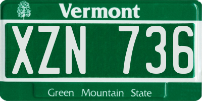 VT license plate XZN736