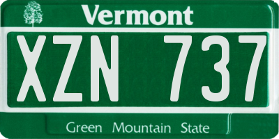 VT license plate XZN737
