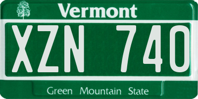 VT license plate XZN740