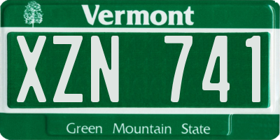 VT license plate XZN741