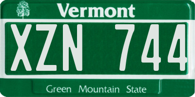 VT license plate XZN744