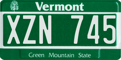 VT license plate XZN745