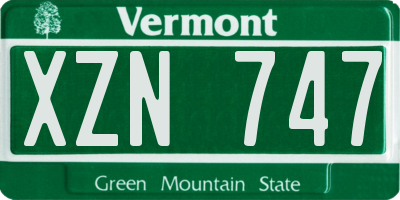 VT license plate XZN747