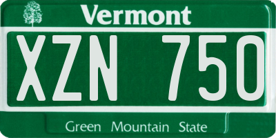 VT license plate XZN750