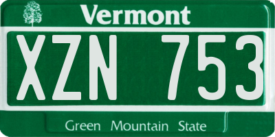VT license plate XZN753