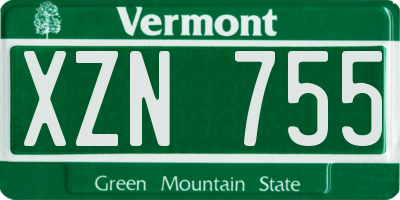 VT license plate XZN755