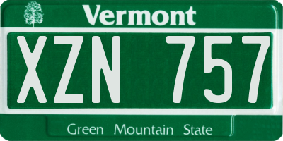 VT license plate XZN757