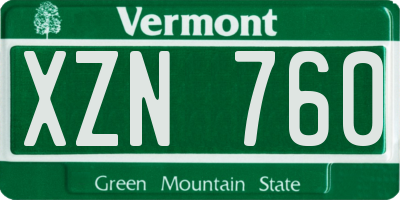 VT license plate XZN760